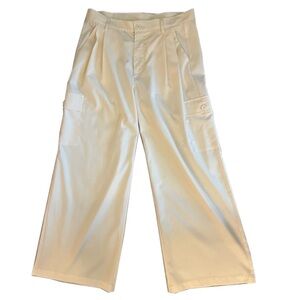 Cream Cargo Low Rise Trousers